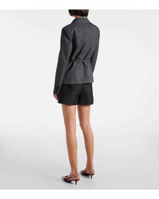 Gucci Black Einreihiger Blazer Aus Grisaille-Wolle, Grösse