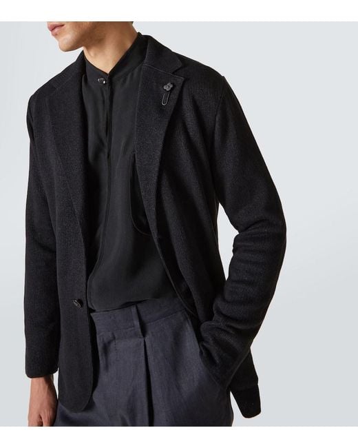 Lardini Blazer Aus Leinen Und Baumwolle in Blue für Herren