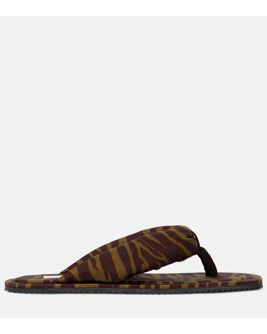 The Attico Brown Indie Zebra-Print Thong Sandals