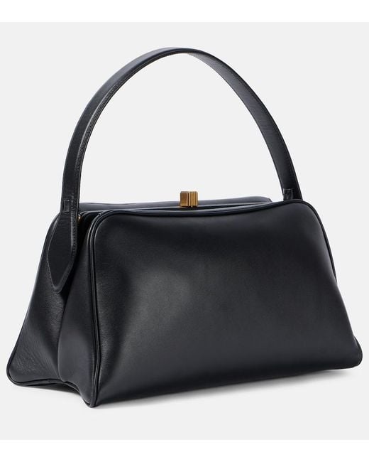 Khaite Black Cate Leather Shoulder Bag