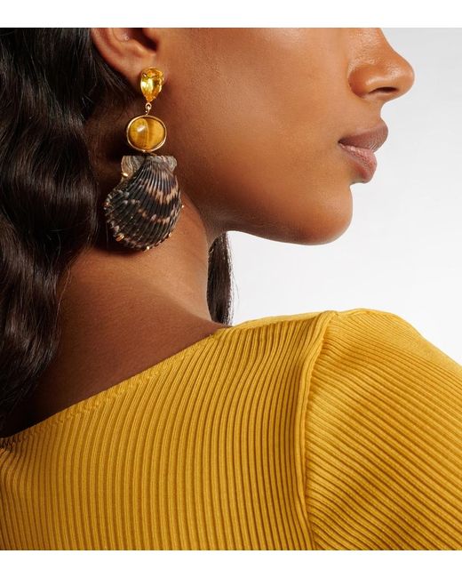 Jennifer Behr Metallic Augustine Crystal-Embellished Drop Earrings