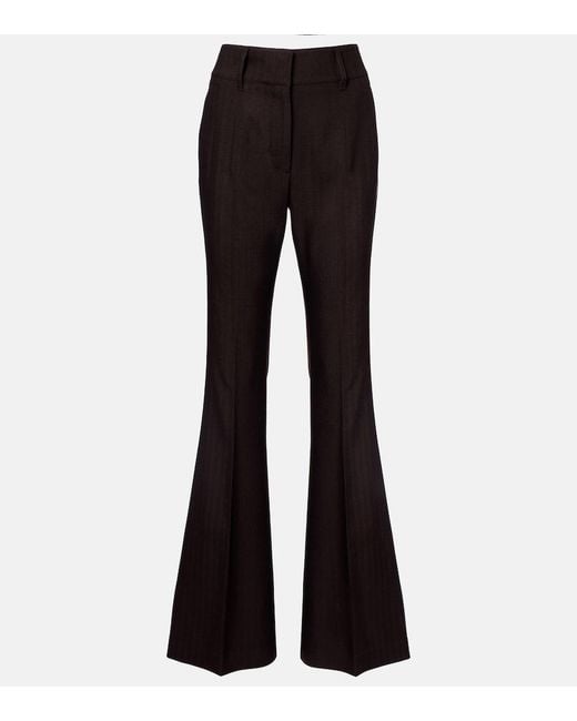 Gabriela Hearst Black Rhein High-Rise Wool Flared Pants