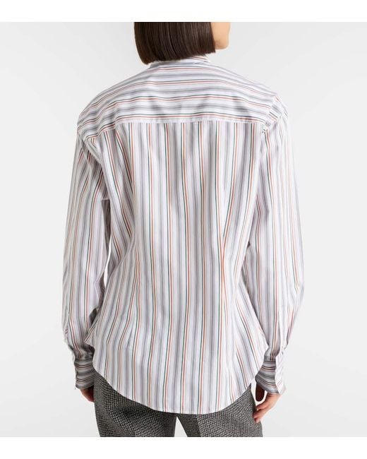 Acne Multicolor Bow-Detail Striped Cotton Shirt