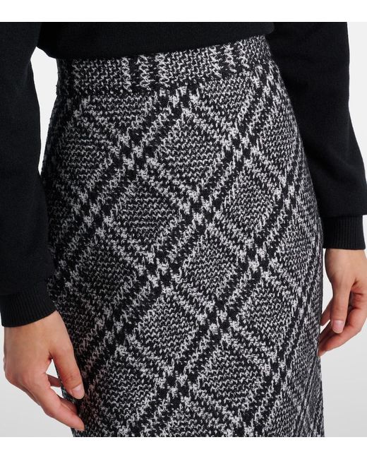 Dolce & Gabbana Gray Checked Wool-Blend Miniskirt
