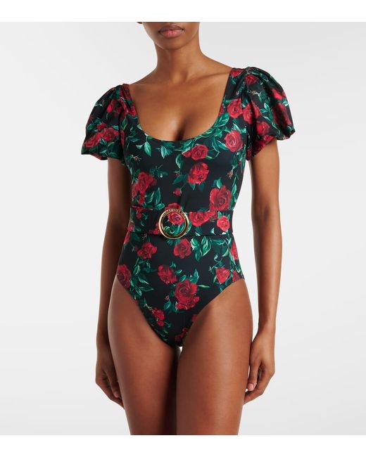 Alexandra Miro Blue Jeanie Floral Swimsuit