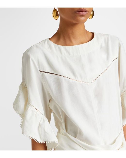 Isabel Marant White Melicia Ruffled Minidress