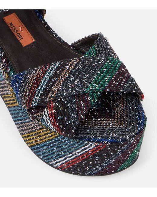 Missoni Black Julia Caperdoni Sequined Platform Sandals