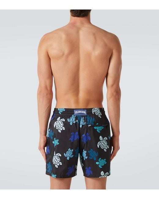 Vilebrequin Blue Printed Swim Trunks for men