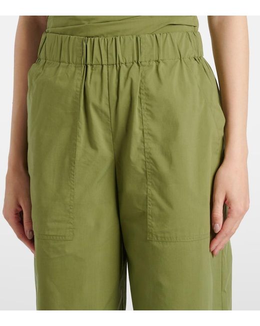 Jonathan Simkhai Green Arden Cotton-Blend Wide-Leg Pants