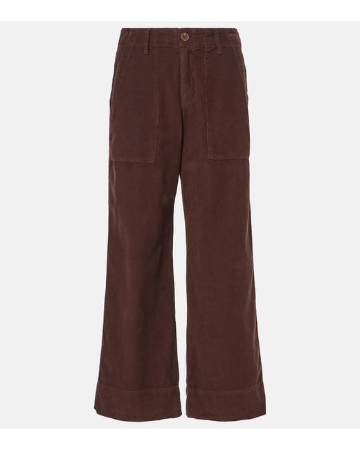 Pantalon Ample Vera En Velours Cotele Velvet en coloris Brown