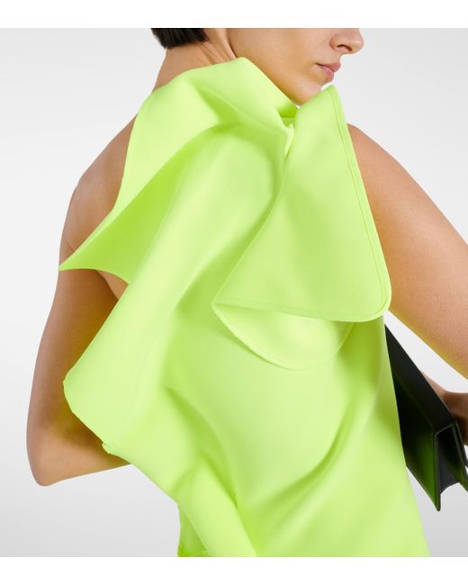 Maticevski Green Instrumental One-shoulder Gown