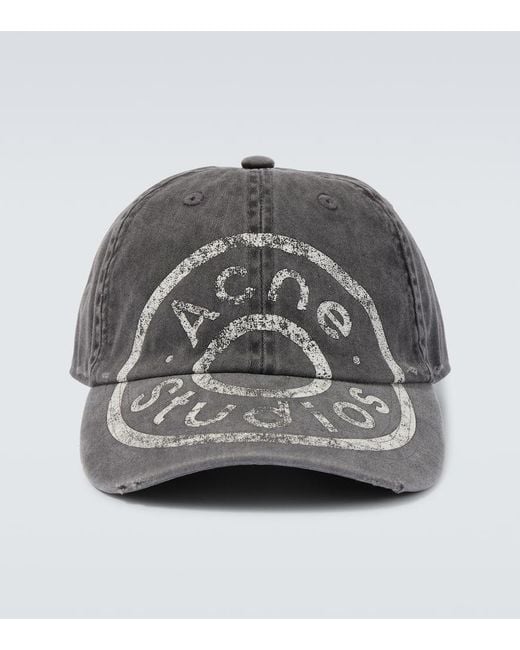 Acne Baseballcap Aus Baumwolle in Gray für Herren