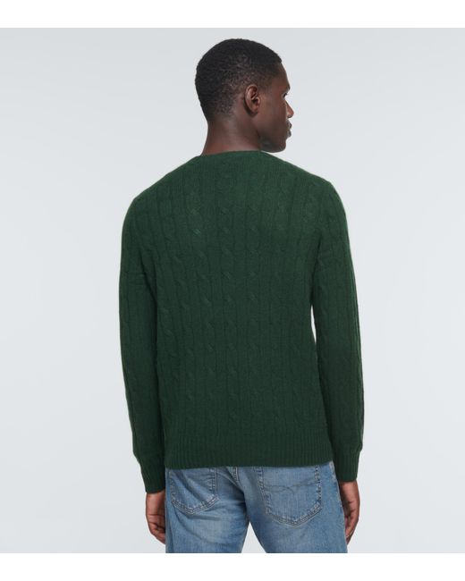 Polo Ralph Lauren Cable-knit Cashmere Sweater in Green | Lyst