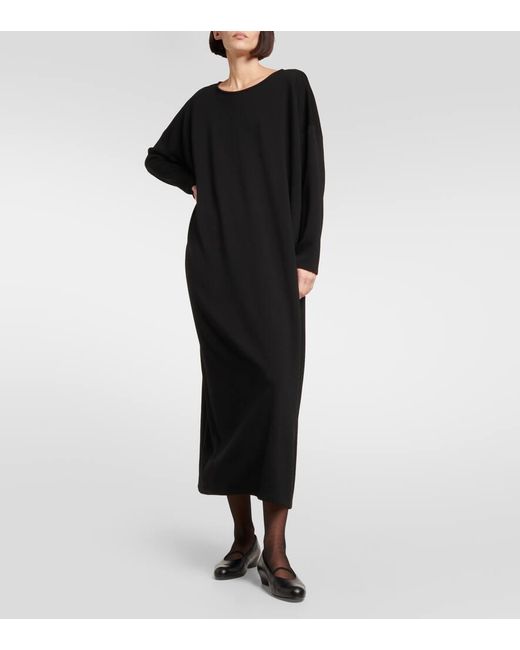 The Row Black Sia Cotton Midi Dress