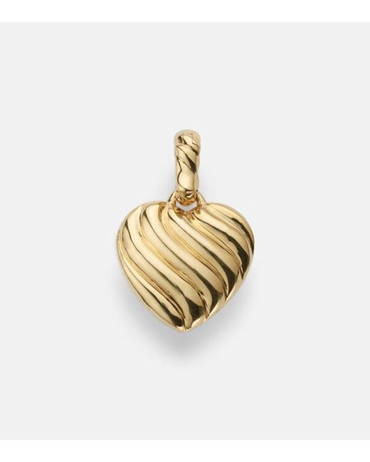 David Yurman Metallic Puffy Heart Amulet 18Kt Pendant With Diamonds