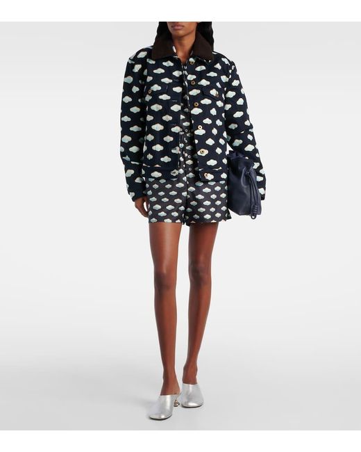 Loewe Blue Clutch Flamenco Medium Aus Leder