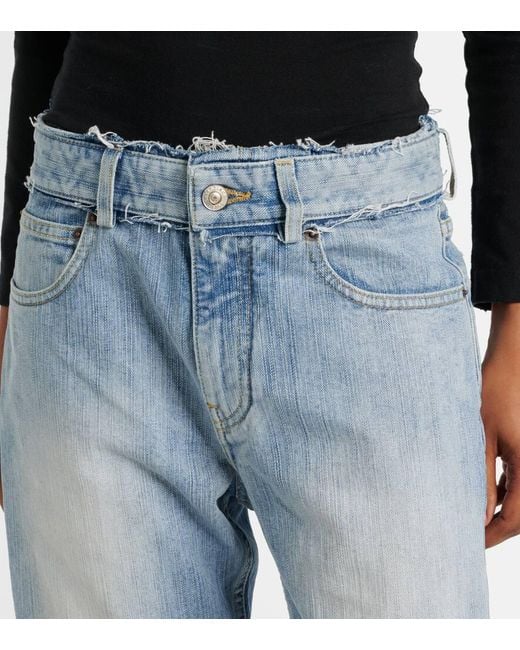Balenciaga Blue Low-Rise Faded Straight Jeans