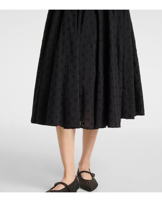 Falda Midi Luisa De Dobby De Algodon Ulla Johnson de color Black