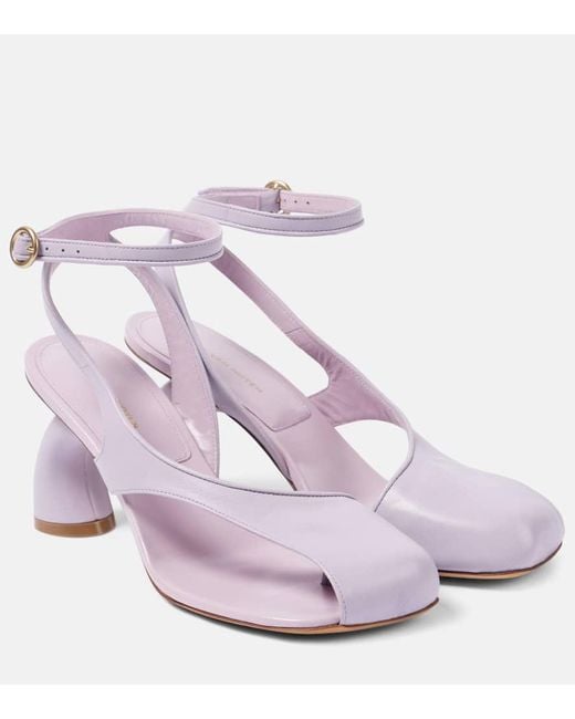 Dries Van Noten Purple Sandalen 75 Aus Leder