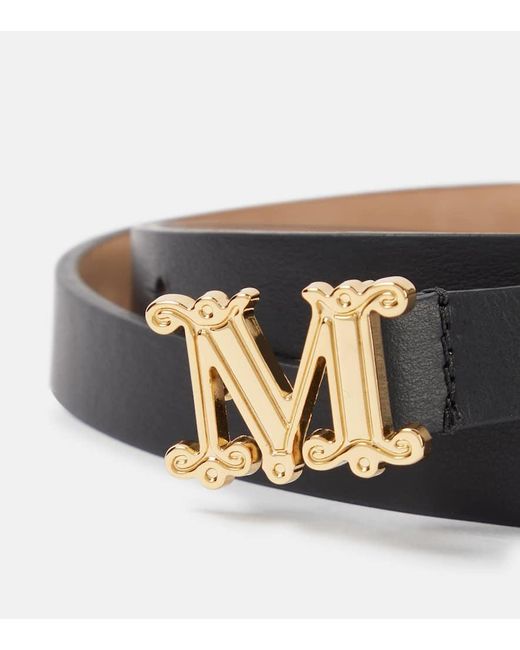 Max Mara Black Monogram Leather Belt