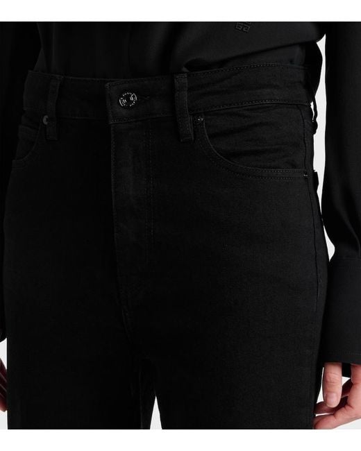 FRAME Black Arrow High-Rise Flared Jeans