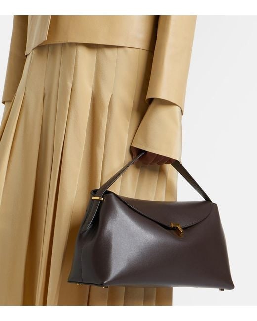 Totême Metallic Leather Tote Bag with Top Handle