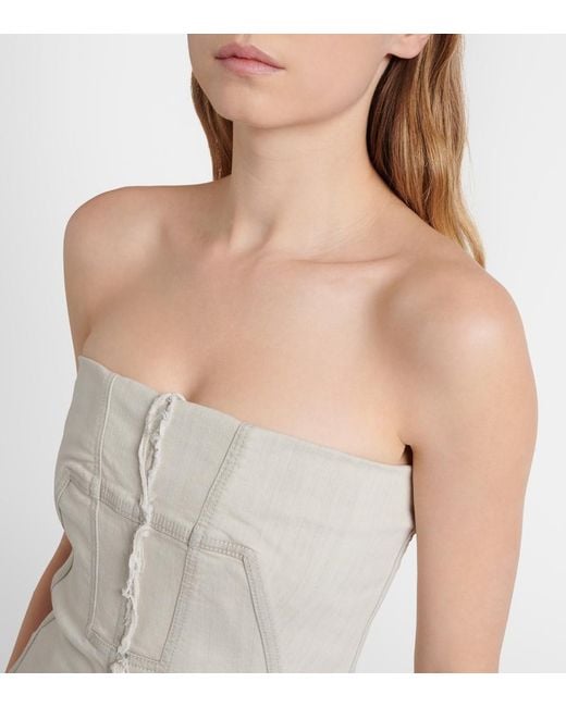 Rick Owens Natural Strapless Denim Top