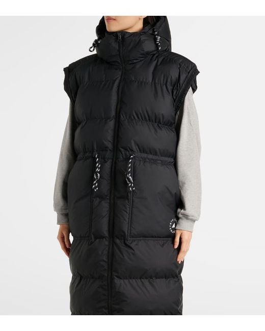 Adidas By Stella McCartney Black Wattierter Mantel
