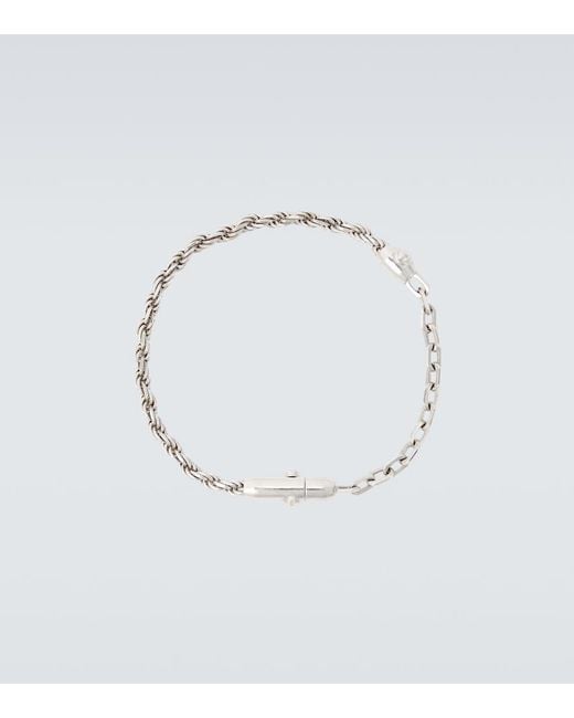 Bottega Veneta White Sterling Chain Bracelet for men