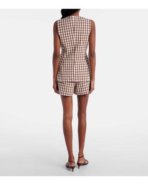 Top Lois De Sirsaca A Cuadros Veronica Beard de color Natural