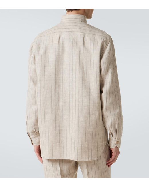 Rubinacci Hemdjacke Aus Leinen Und Wolle in Natural für Herren