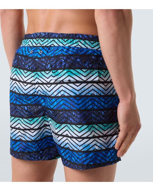 Missoni Blue Zigzag Printed Swim Trunks for men