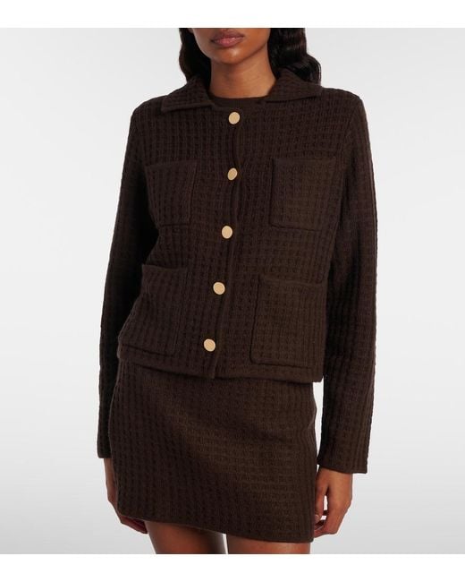 Jardin Des Orangers Black Waffle-Knit Wool And Cashmere Cardigan