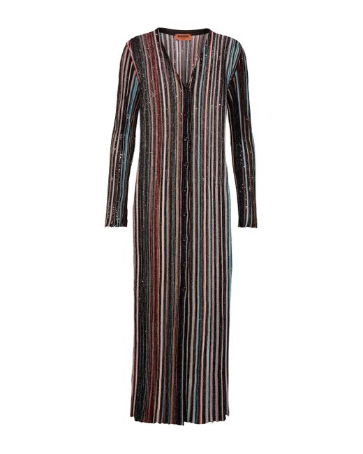Missoni Synthetic Sequined Longline Cardigan in Black - Lyst