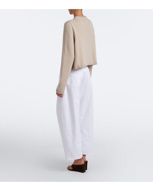 Alaïa White Barrel-Leg Jeans