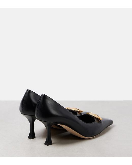 Jimmy Choo Blue Ryker 70 Leather Pumps