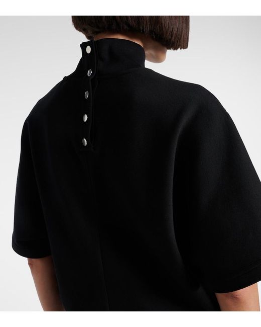 Alaïa Black High-Neck Cotton Jersey T-Shirt