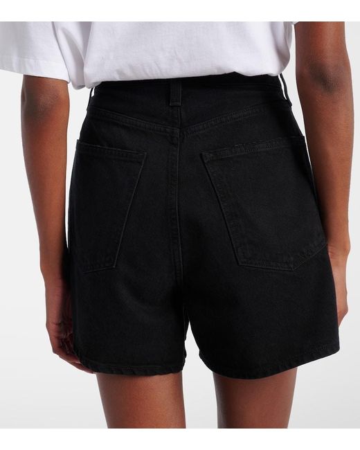 Agolde Black High-Rise Jeansshorts Rhoda