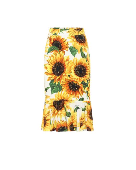 Dolce & Gabbana Yellow Sunflower Skirt