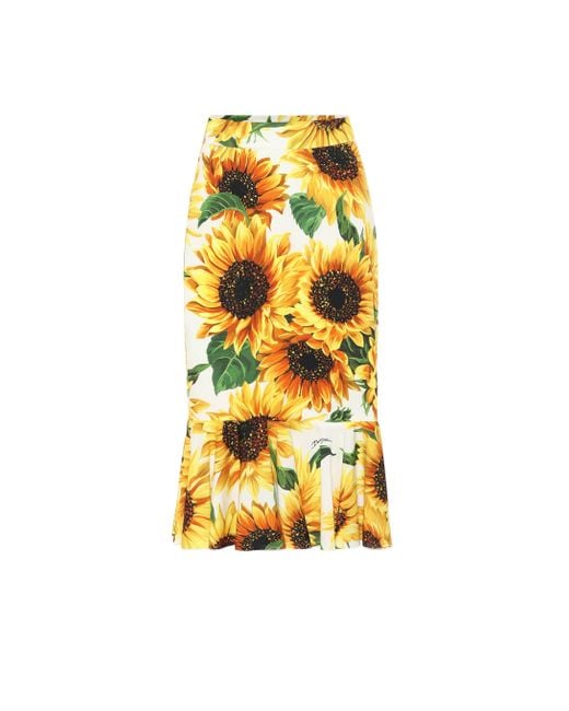 Dolce & Gabbana Sunflower Skirt in Yellow Lyst