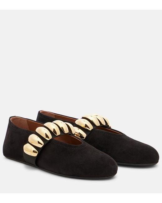 Bailarinas De Ante Adornadas Alaïa de color Black