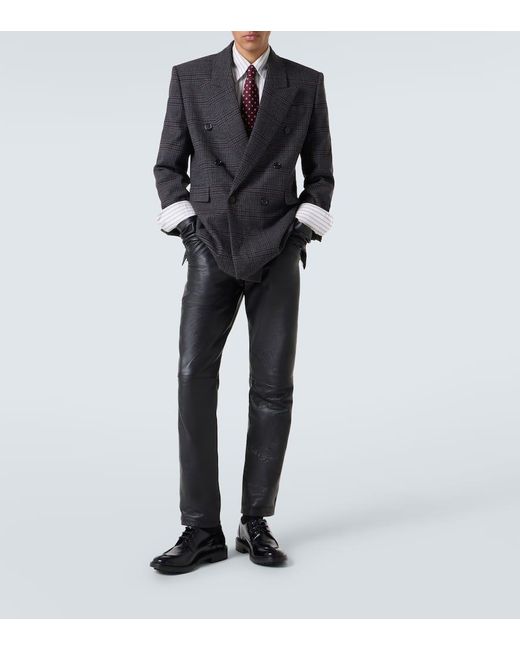 Saint Laurent Blue Checked Wool And Cashmere Blazer for men