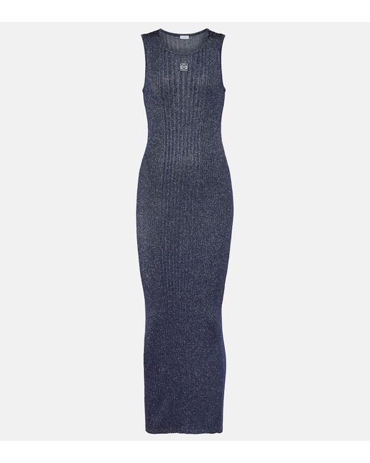 Loewe Blue Knit Midi Dress