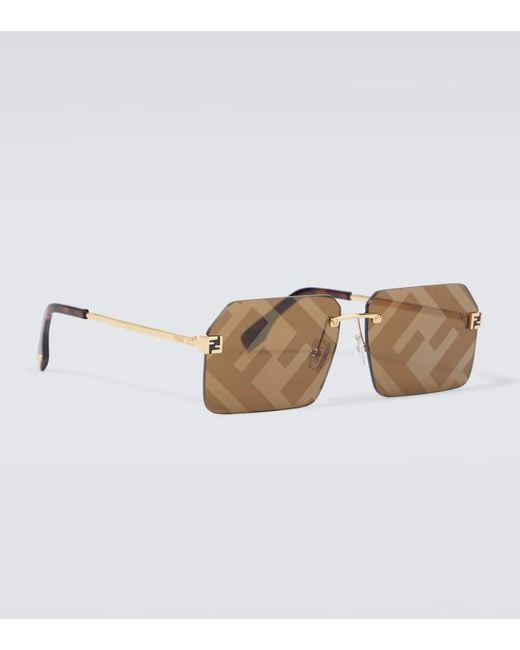 Fendi Brown Sky Square Sunglasses for men