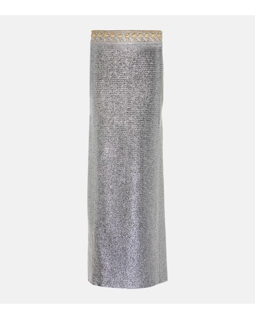 Rabanne Gray Embellished Maxi Skirt