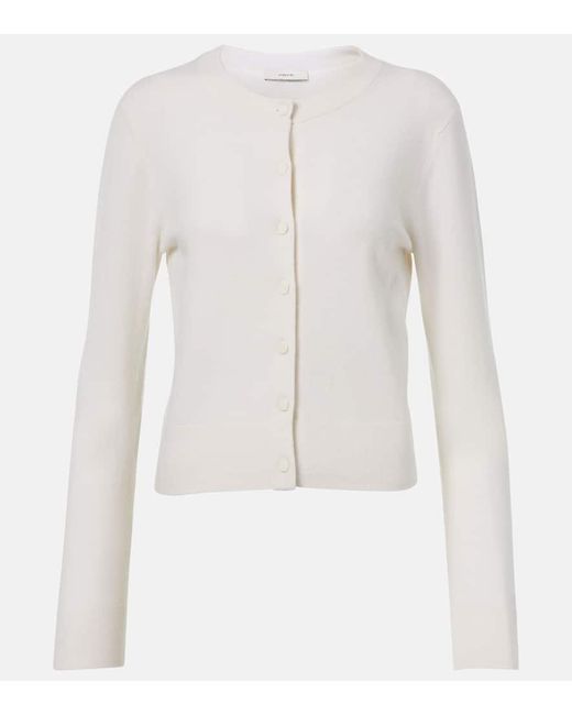 Vince White Wool And Cashmere-Blend Cardigan