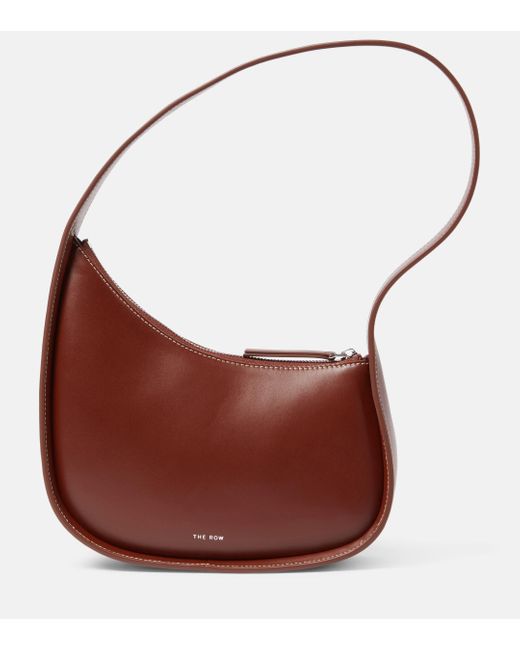 The Row Brown Half Moon Leather Shoulder Bag