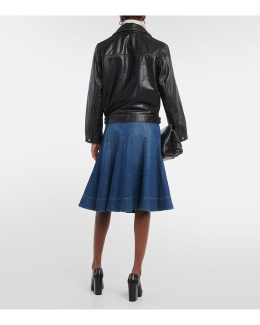Victoria Beckham Black Oversize-Jacke aus Leder