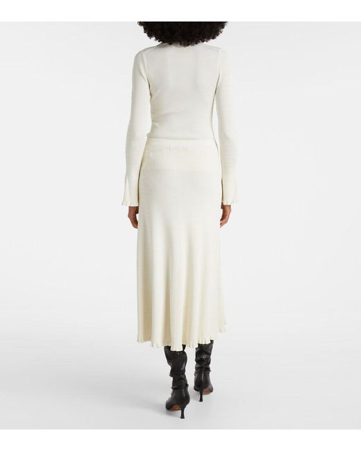Proenza Schouler White Label Stina Ribbed-Knit Midi Skirt