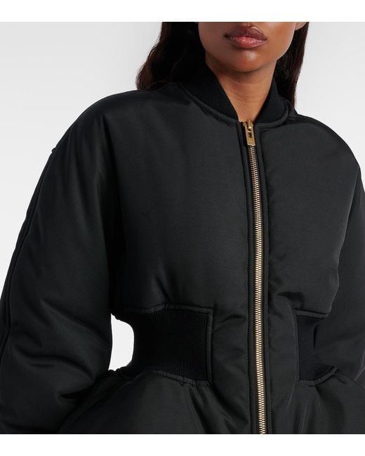 Alaïa Black Peplum Bomber Jacket